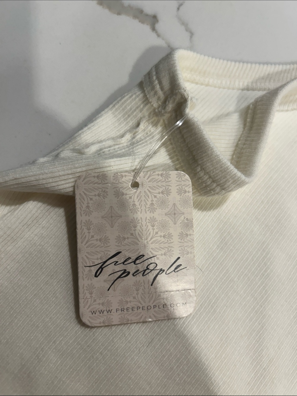 We The Free Off White Ribbed Racerback Tank - Picture 4 of 4